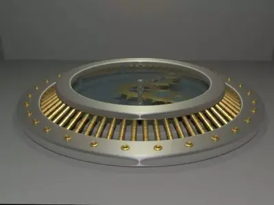 Super circular clock on table Free 3D model
