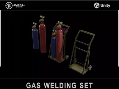 Gas Welding Set Low-poly 3D model