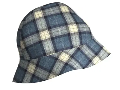 Check Bucket Hat 3D model