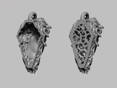 Medusa gorgon jewelry pendant 3D print model