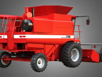 IH 1688 Combine Harvester  - with Forage Harvester Head 3D model