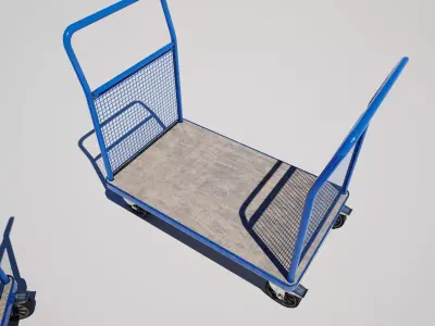  Industrial Logistics Platform Trolley Variation Pack Low-poly 3D model