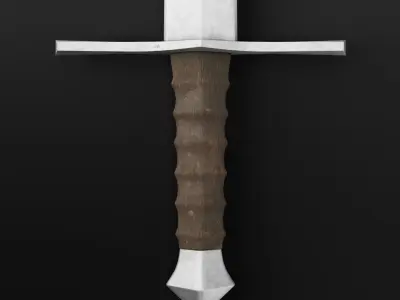 Medieval Sword 03 low poly plus old texture and sheath UE Low-poly 3D model
