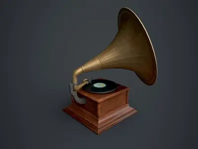 Gramophone Low-poly 3D model