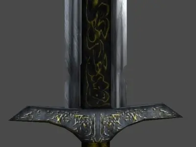 Long sword1 Low-poly 3D model