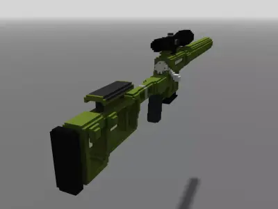 Sniper rifle DVL 10 m1 Low-poly 3D model