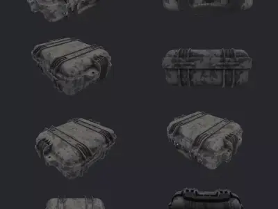 Small military case for Gun VR AR low-poly 3D model low-poly Low-poly 3D model