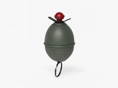 M39 Eihandgranate in yellow red Pack Low-poly 3D model
