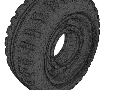 Industrial Rusty Heavy Duty Tire Wheel 3D model