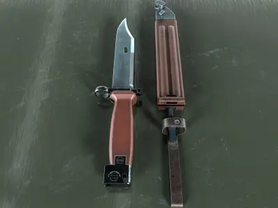 Bayonet AK-74 Low-poly 3D model
