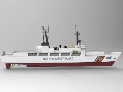 Coast guard ship 3D model