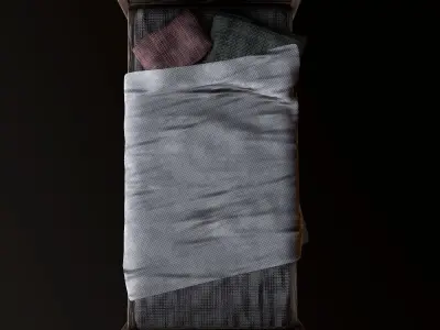 Tavern Bed - PBR Game Ready Low-poly 3D model