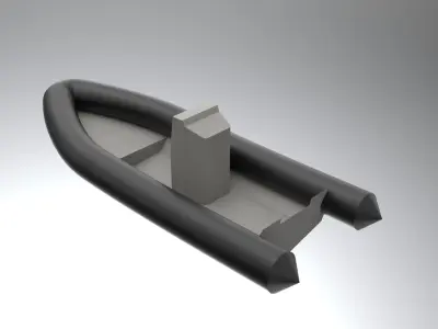Rigid Inflatable boat hull with console 3D model