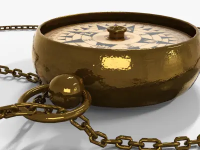 Compass Victorian Low-poly 3D model