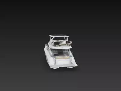 Modern Flybridge Luxury Yacht 3D Model Motor Cabin Cruiser 3D print model