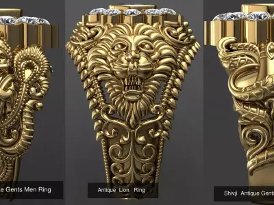 Antique Ring Collection  3D Model Pack