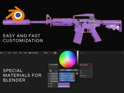 M4 carbine gun 3D model