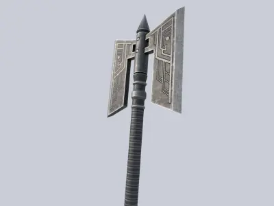 Fantasy axe Low-poly 3D model shop