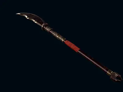 Dwarf glaive Low-poly 3D model