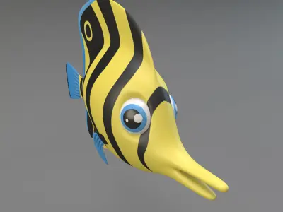 Cartoon Fish Low-poly 3D model 2