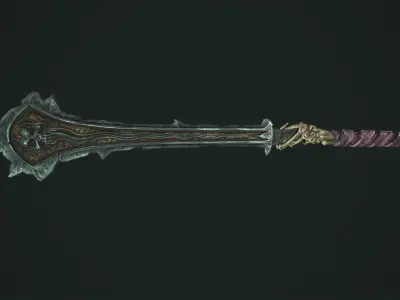 Undead two handed sword Low-poly 3D model