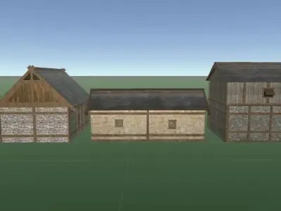 Medieval Village Free low-poly 3D model