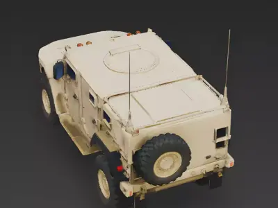 Military MRAP Mine-Resistant Vehicle 3D Model Low-poly 3D model