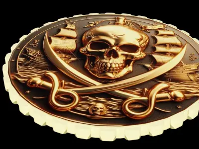 Gold coins Low-poly 3D model