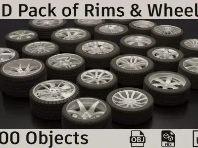 3D Pack of Rims and Wheels 3D model