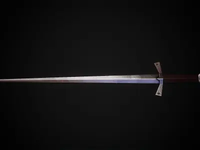 Crusader Sword Low-poly 3D model