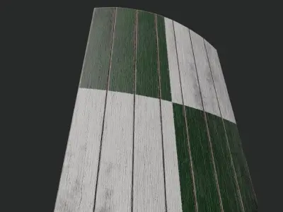 Slavic square wooden shield-painted checker symbol Low-poly 3D model