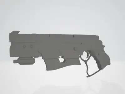 Lowpoly Steam punk PBR game ready Gun Asset  Low-poly 3D model
