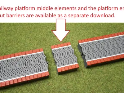 Double Edge Platform end barriers modules 1-87 FDM color FREE Free 3D print model