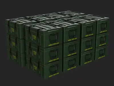 Army ammo box Low-poly 3D model