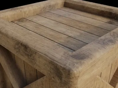 Wooden Crate Free low-poly 3D model purchase