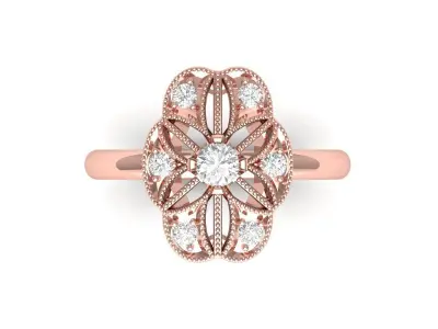Simple Art deco Ring 3D print model