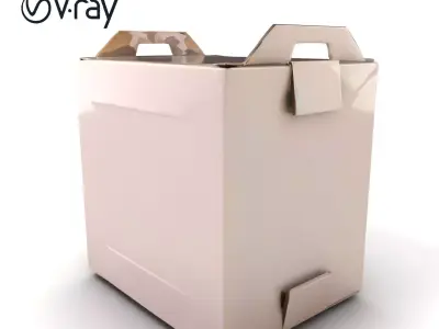 Eco-Friendly Cardboard Shipping Box model pack Low-poly 3D model
