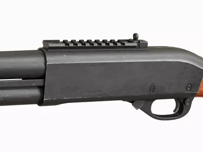Remington 870 Wood Shotgun Tactical Low-poly 3D model