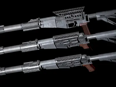 MILITARY Zenitco B-13 Scope Mount Rail for AK ASVAL SVD Low-poly 3D model