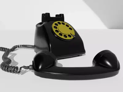 Telephone vintage Low-poly 3D model