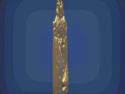 Carved clock for 3D printing and CNC 3D print model 26