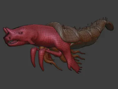 Game-Ready mythical sea creature Low-poly 3D model