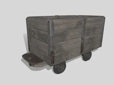 Mine cart Low-poly 3D model buy