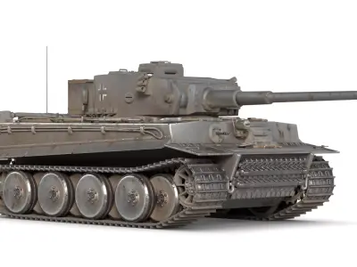 Tiger I Tank 3D Model  WWII German Heavy Tank 3D model