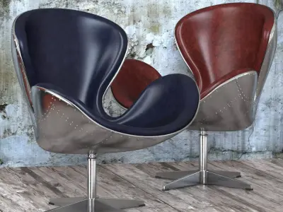 Seat Spitfire Swan Chair Aviator 5 colors 3D model