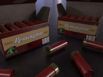 Box of bullet  of 12 Low-poly 3D model