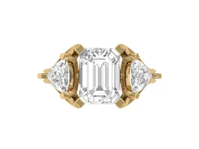 3-Stone-Ring 3D print model 6
