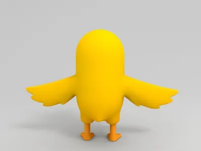 Rigged Yellow Duck Character 3D model