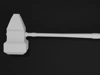 Fantasy hammer in minimalistic style 4 Free low-poly 3D model