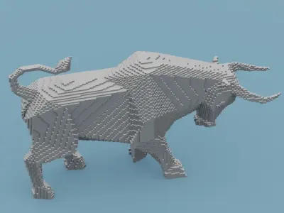 Voxel Bull Low-poly 3D model purchase